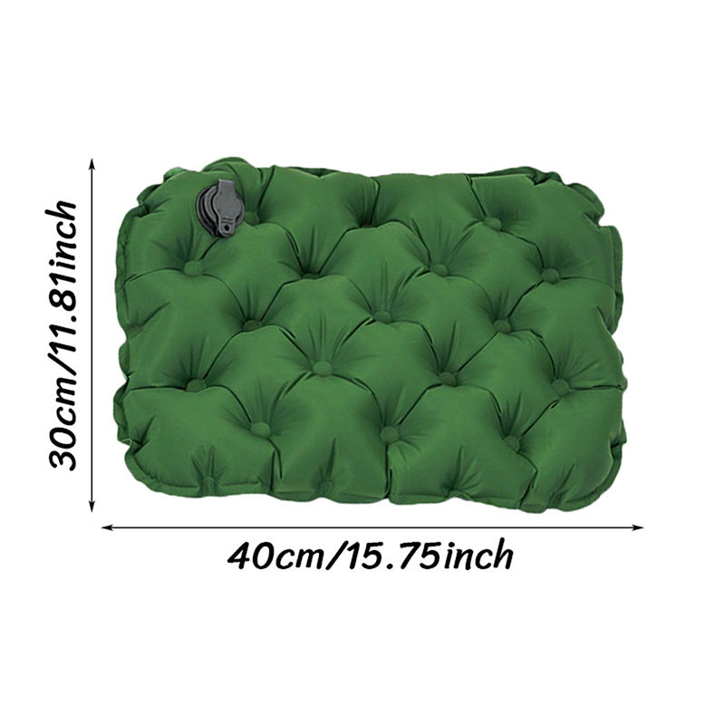Inflatable Seat Cushion - Portable 40x30x5cm Camping Pad in Green