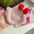 Korean INS Kitty Quilt Insulation Pad, Cute Fabric Kitchen Mat, Desktop Decoration (White and Red)