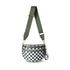 Oxford Cloth Crossbody Bag,Large Capacity Shell-Shaped Fanny Pack with Adjustable Strap(Green plaid)