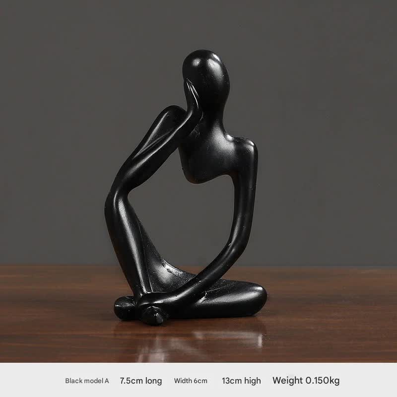 Nordic Abstract Resin Figurine - Modern Minimalist Home Decor Sculpture(Black)