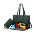 Stylish Quilted Laptop & Lunch Tote Bag , Water-Resistant with Insulated Compartment & Clutch(Green)