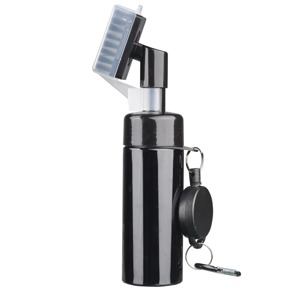 Portable Golf Club Groove Cleaner Brush with Water Spray Bottle & Retractable Keychain(black)