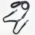 Black Pet Double-Ended Rope + 1.5M Leash - Easy to walk two dogs, tangle-free design