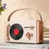 Beige Retro Record Player Style Bluetooth Speaker - Portable Wireless Turntable Design Audio