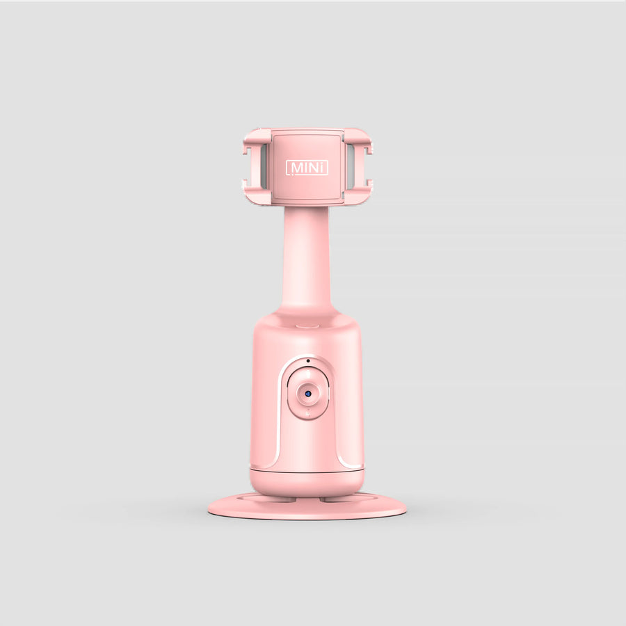Pink AI Smart Auto Tracking Phone Holder - 360Â° Rotation Face & Body Tracking Mount