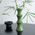 Glossy GreenCeramic Vase - Unique Bamboo-Look Design (25.5x9x7cm)