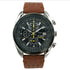 Brown leather black dial watch Elegant Men&