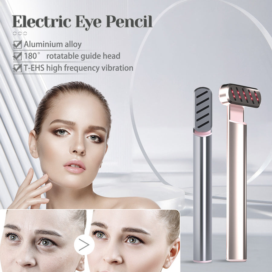 Rose Gold Anti-Aging Eye Care Device - 42Â°C Heat, Red Light, High-Frequency Vibration