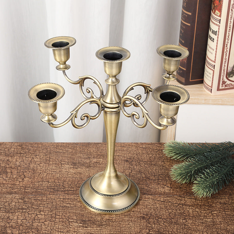 Copper Elegant Metal Candelabra 5 Arm Candle Holder -  Decorative Candelabra for Home, Weddings, Events