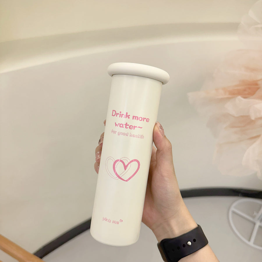 Mini Insulated Coffee Cup - 316 Stainless Steel, Portable & Stylish - Pink love (300ml+cup brush)