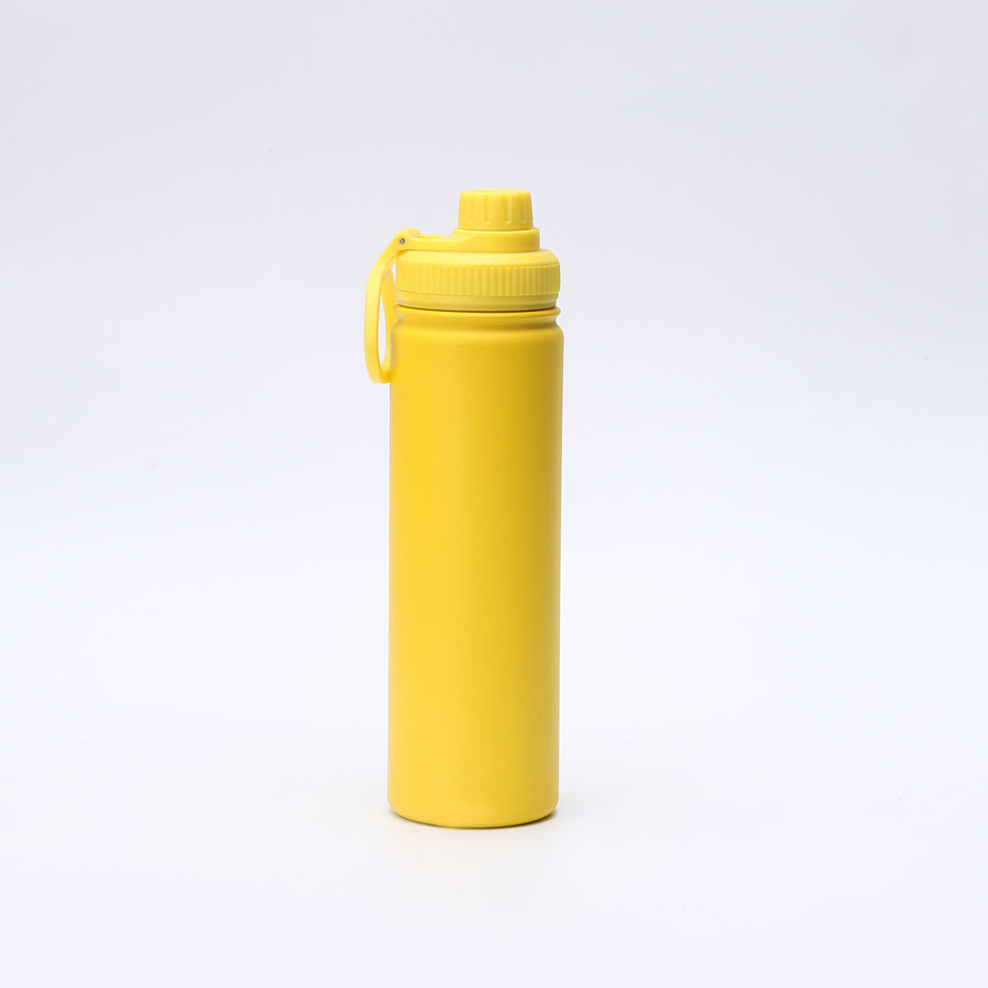 Yellow Portable Travel Thermos Bottle - Leakproof Stainless Steel Flask with Carry Handle (22oz - 660ml)