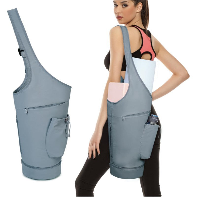 Blue All-in-One Yoga Sling Bag - Fits Mat & Gear, Large Opening, Side Pockets