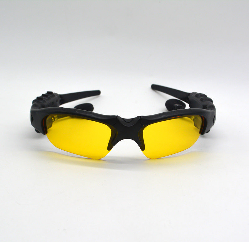 Yellow Bluetooth Sunglasses with Wireless Earbuds for Music and Calls