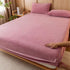 Bean paste color Plush Crystal Velvet Fitted Sheet - Ultra Soft, Warm & Thick for Winter (99x190+36cm)