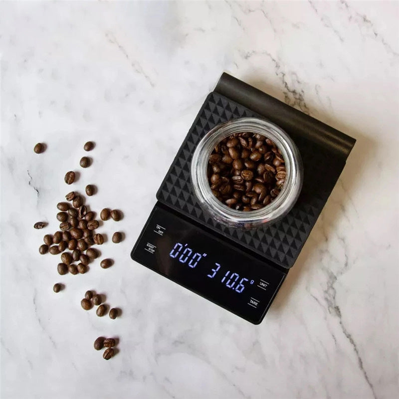 Digital Coffee Scale with Timer - 0.1g Precision, USB Rechargeable, Pour Over & Espresso