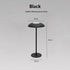 Black Minimalist Rechargeable LED Touch Table Lamp - 3-Color Stepless Dimming Metal Desk Light