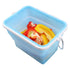 2 Pcs Blue Collapsible Silicone Food Storage Container - Microwave & Freezer Safe Lunch Box