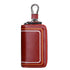 Red Premium Genuine Leather Double Zipper Key Case - Car & House Key Organizer Pouch
