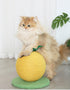 Yellow Pineapple And Green Base Fun Fruit Shaped Sisal Cat Scratcher Ball - Durable Scratching Toy with Stable Base