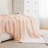 Pink and Beige Diamond Pattern Soft Cozy Knit Throw Blanket with Tassels - Geometric Pattern Lightweight Acrylic Blanket for Sofa Couch Bed, 130x150cm