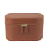 Brown Elegant PU Leather Makeup & Toiletry Bag - Large Capacity Travel Cosmetic Organizer with Brush Holder