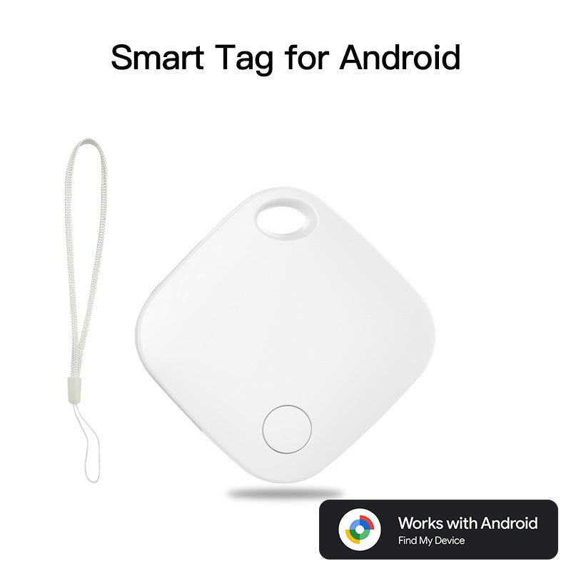 White Smart Item Locator Tag for Android - Google Find My Device Compatible, Anti-Lost Tracker