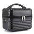 Black Durable Hard Shell Makeup Travel Case - Large Capacity Portable Cosmetic Organizer Box with Handle