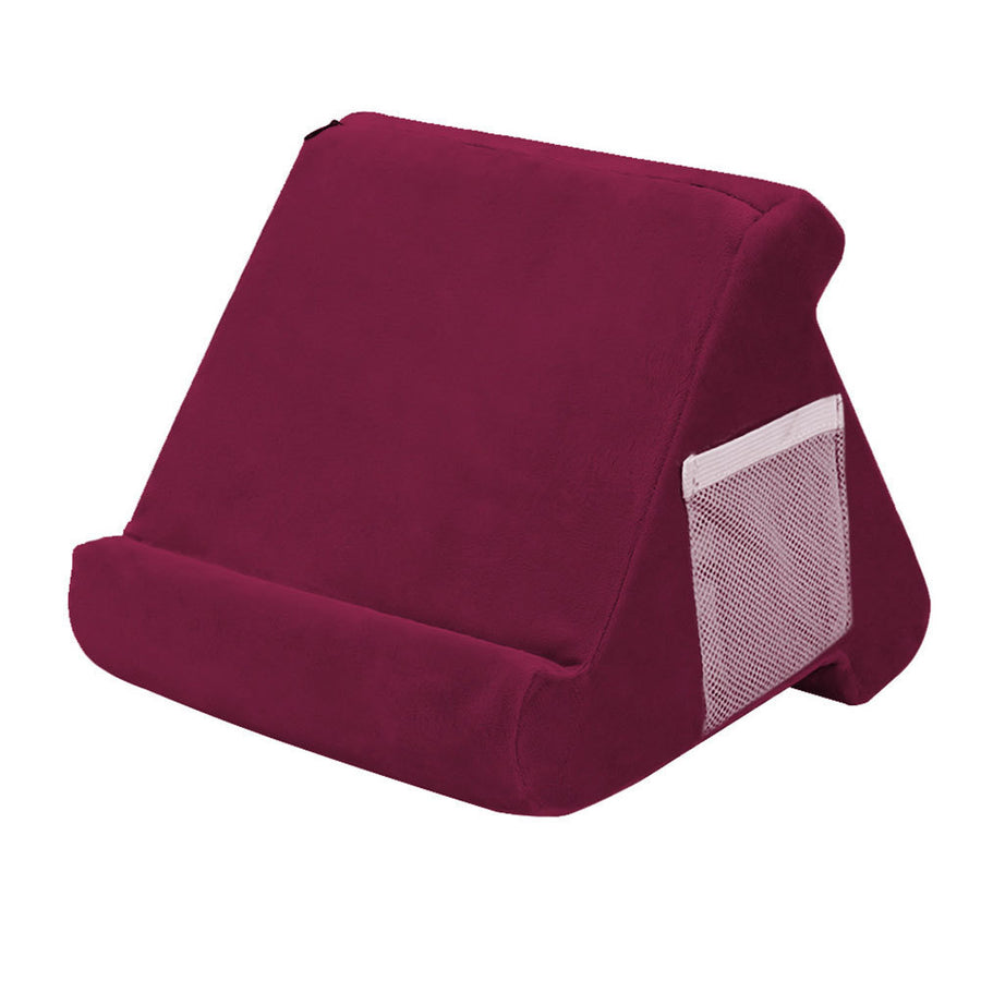 Purple Soft Multi-Angle Tablet Pillow Stand - Comfy Reading & Viewing Holder for iPads, Books, eReaders