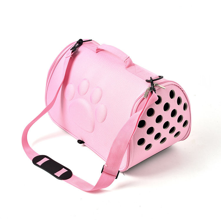 Pink Stylish EVA Pet Carrier Bag - Lightweight Portable & Breathable Travel Crate for Small Dogs & Cats