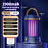 USB Rechargeable Dark Blue Portable 3-in-1 Electric Mosquito Zapper Lamp - UV Bug Killer, Warm Night Light & Bright Lantern
