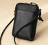 Black Premium Leather Mini Crossbody Phone Bag - Stylish Multi-Pocket Organizer for Women