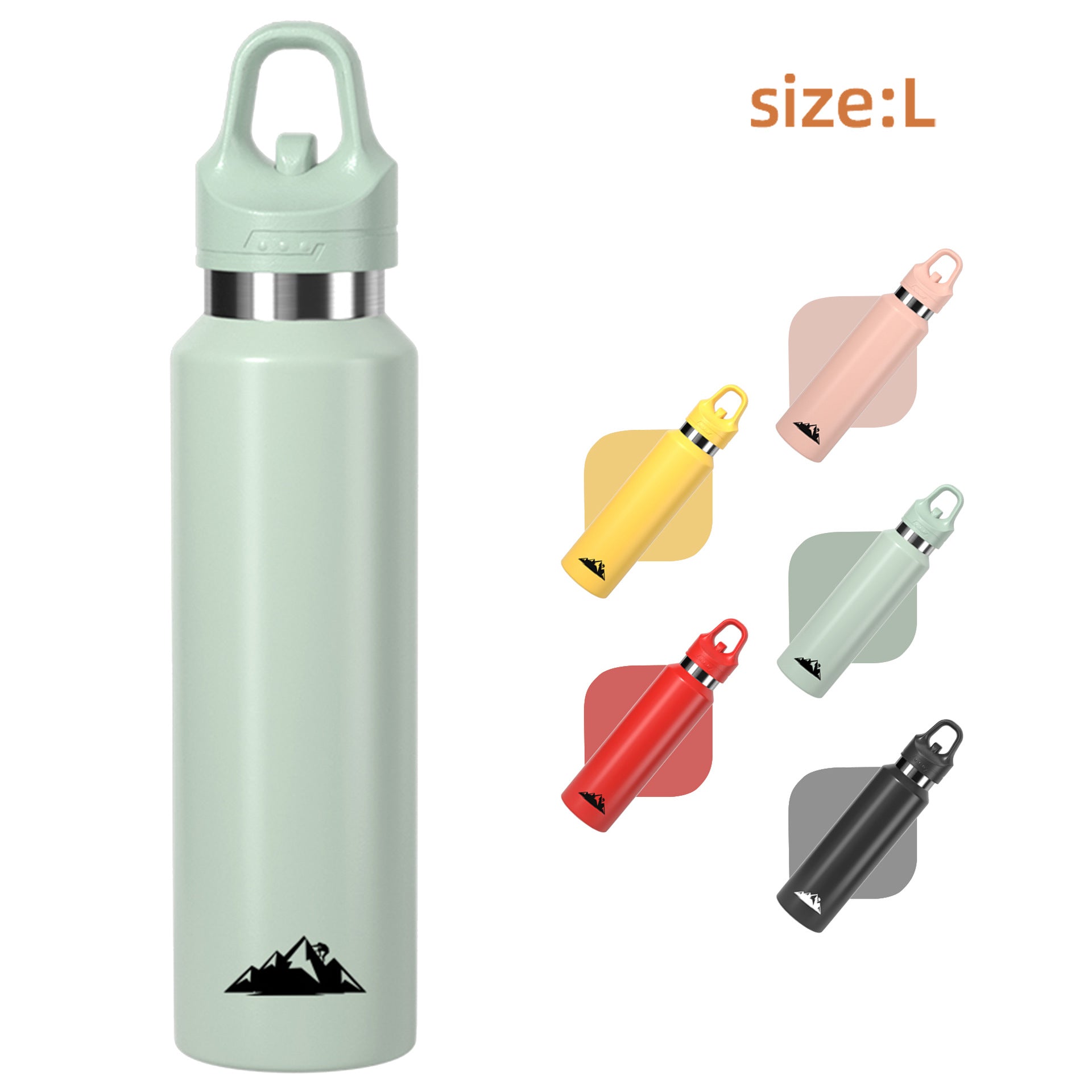 Green 680ml Insulated Stainless Steel Water Bottle - Leakproof One-Click Lid Thermal Flask for Hot & Cold Drinks