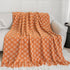Orange Cozy Geometric Knitted Throw Blanket with Tassels - Soft Acrylic Decorative Sofa & Bed Cover, 130x180cm