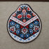 Blue-red Set of 4 Embossed Ceramic Paddle Mats - Assorted Bohemian Pattern Heat Resistant Pads
