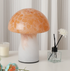 Speckled Orange Retro Swirl Glass Mushroom Table Lamp - LED Bedside Night Light