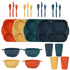 Macaron 4 Colours Durable Eco-Friendly Wheat Straw Dinnerware Set - 24 Pieces with Plates, Bowls, Cups & Cutlery