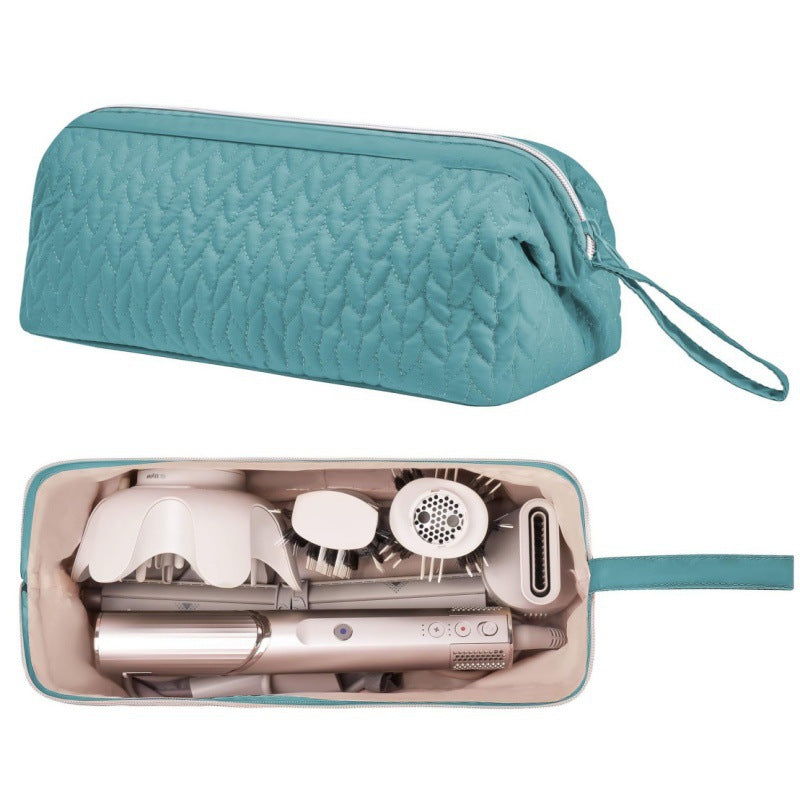 Green Hair Styler Travel Case - Protective Storage Organizer Bag for Dryer, Curling Iron & Accessories