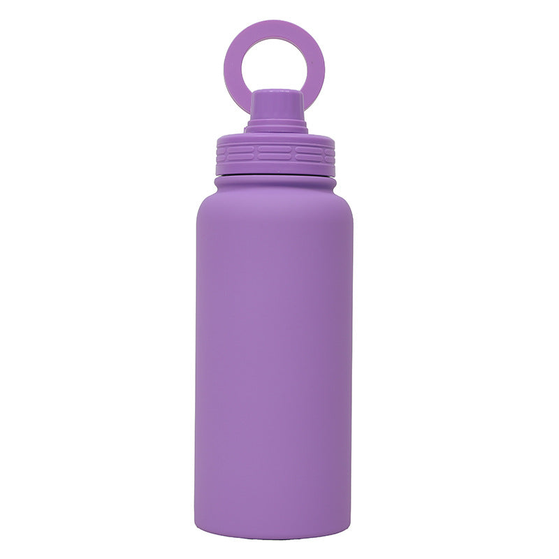 Purple Premium 35oz Stainless Steel Insulated Sports Bottle with Magnetic Phone Holder Lid
