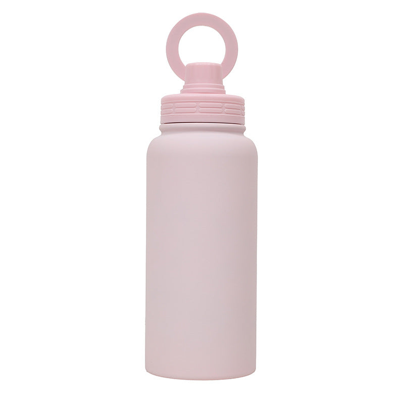 Pink Premium 35oz Stainless Steel Insulated Sports Bottle with Magnetic Phone Holder Lid