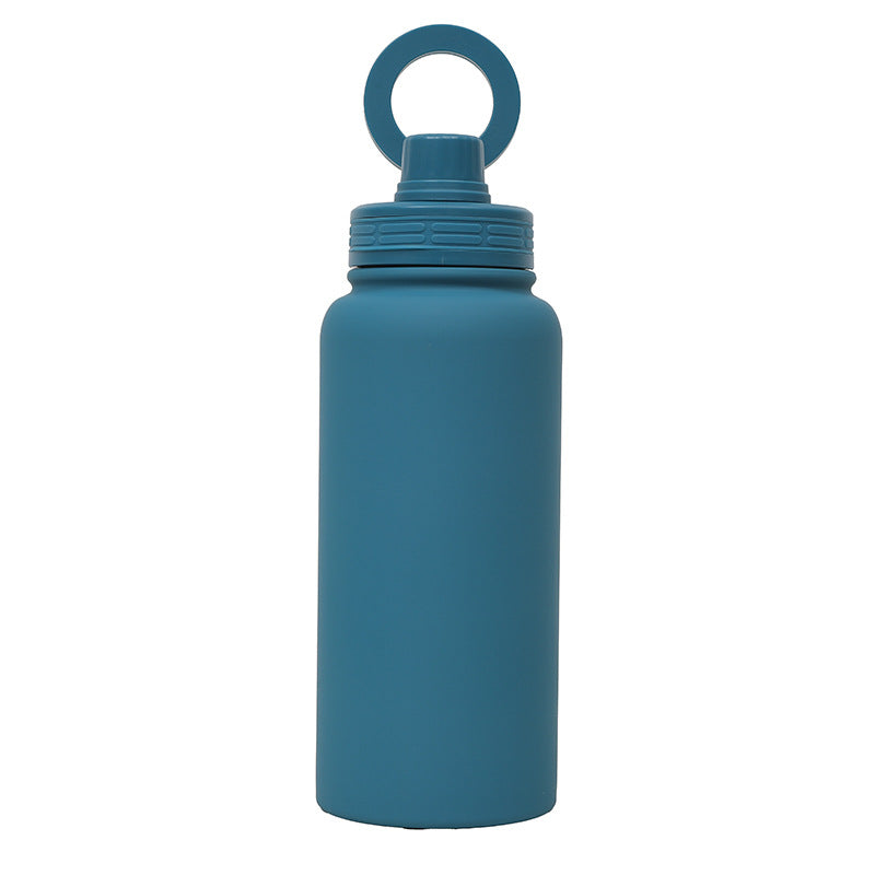 Lake Blue Premium 35oz Stainless Steel Insulated Sports Bottle with Magnetic Phone Holder Lid