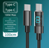 1 Meter Type-C To Type-C 4-Piece Set 1m 100W Super Fast Charge Transparent Aluminum Shell Digital Display Data Cable - Dual-Head Type-C Fast Charge Cable