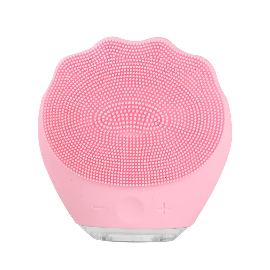 Pink Electric Silicone Facial Cleanser - All-Around Vibration Massage Face Cleaning Device