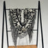Black-white Luxurious Fringe Wool and Lambswool Scarf for Women - Thick Warm 60 x 170 cm Shawl