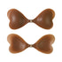 Size M [B cup] Two Pairs Brown Skin Colour Heart-Shaped Silicone Breast Sticker - Thin Invisible Push-Up for Small Chest Enhancement