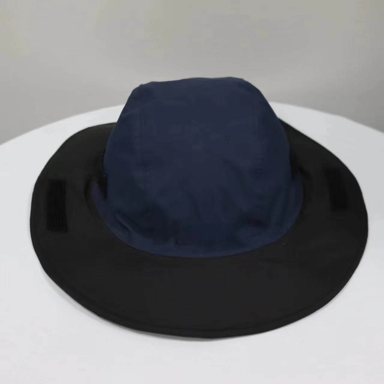 Navy Blue Autumn-Winter Waterproof Sun Hat with Fleece Lining and Wide Brim