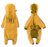 L Bright Yellow And Gray Trim Waterproof Four-Legged Dog Raincoat with Leash Hole for Small Breeds