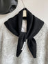 Black Chic Wool Blend Knit Triangle Scarf - Versatile & Warm Fashion Accessory - 105 x 35cm