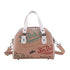 Retro Print PU Leather Dome Satchel Bag - Versatile Crossbody & Handbag(Khaki)