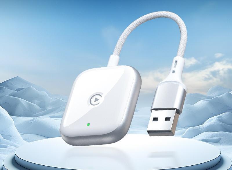 2-in-1 Wireless CarPlay & Android Auto Adapter - Plug & Play Dongle for Cars(Applicable to iPhone-White)