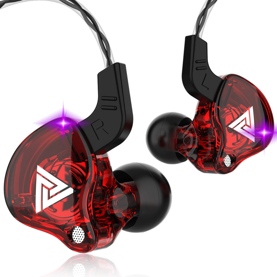 Hi-Res Audio In-Ear Monitor Earphones - Ergonomic Design, Dynamic Driver, with Mic & 3.5mm Jack(red)